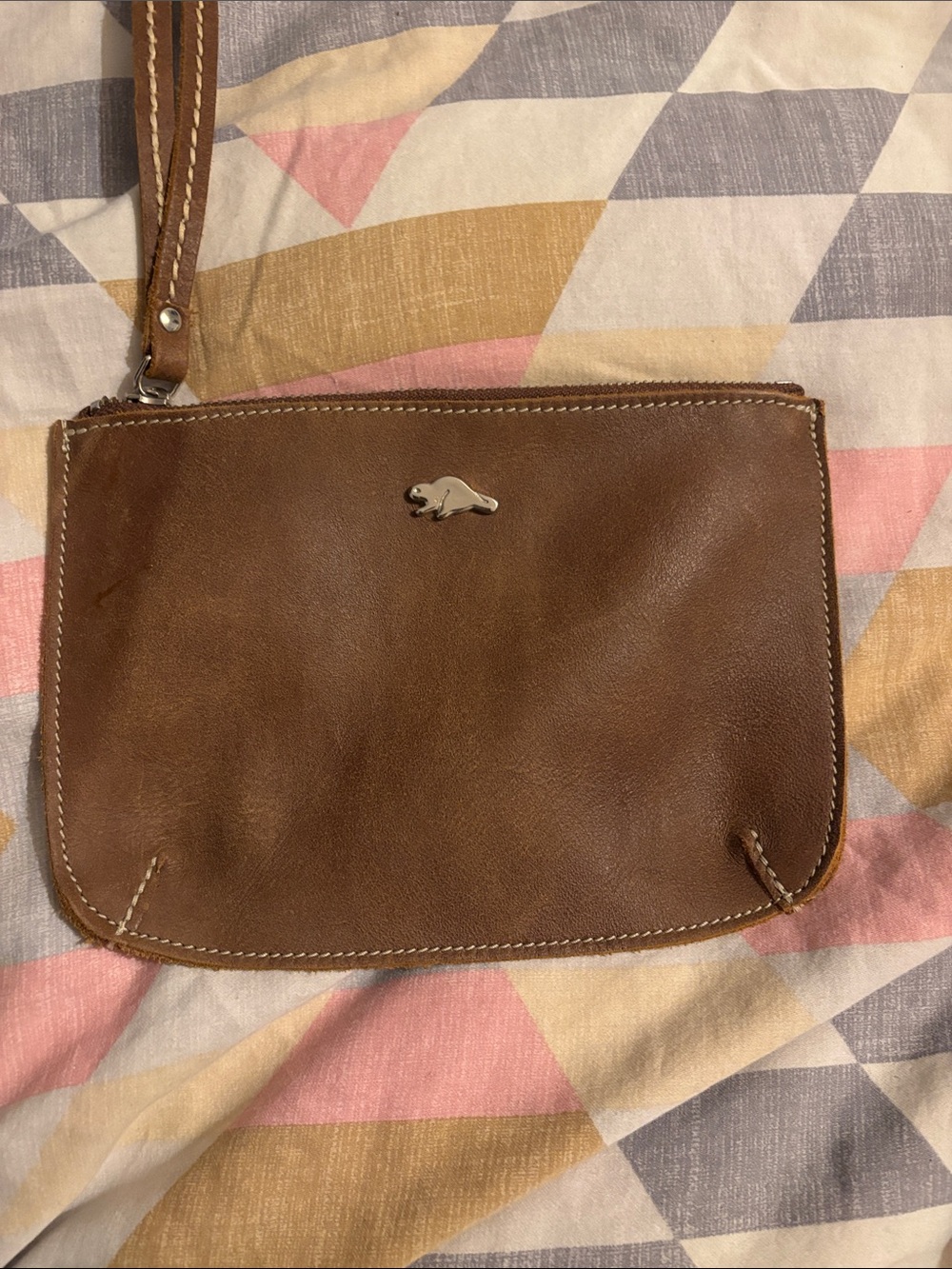 Roots genuine leather wristlet/pouch